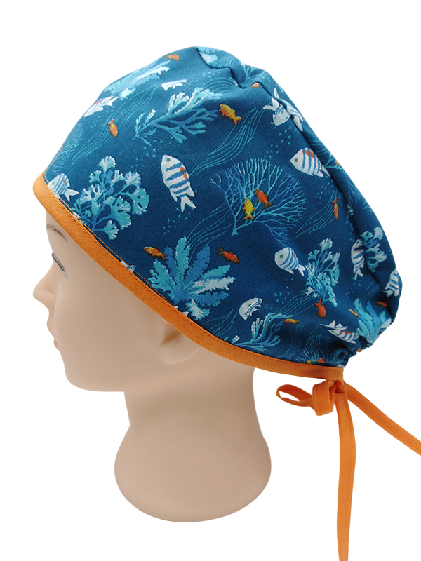 Gorro de Quirófano Pelo Corto - Fondo Marino