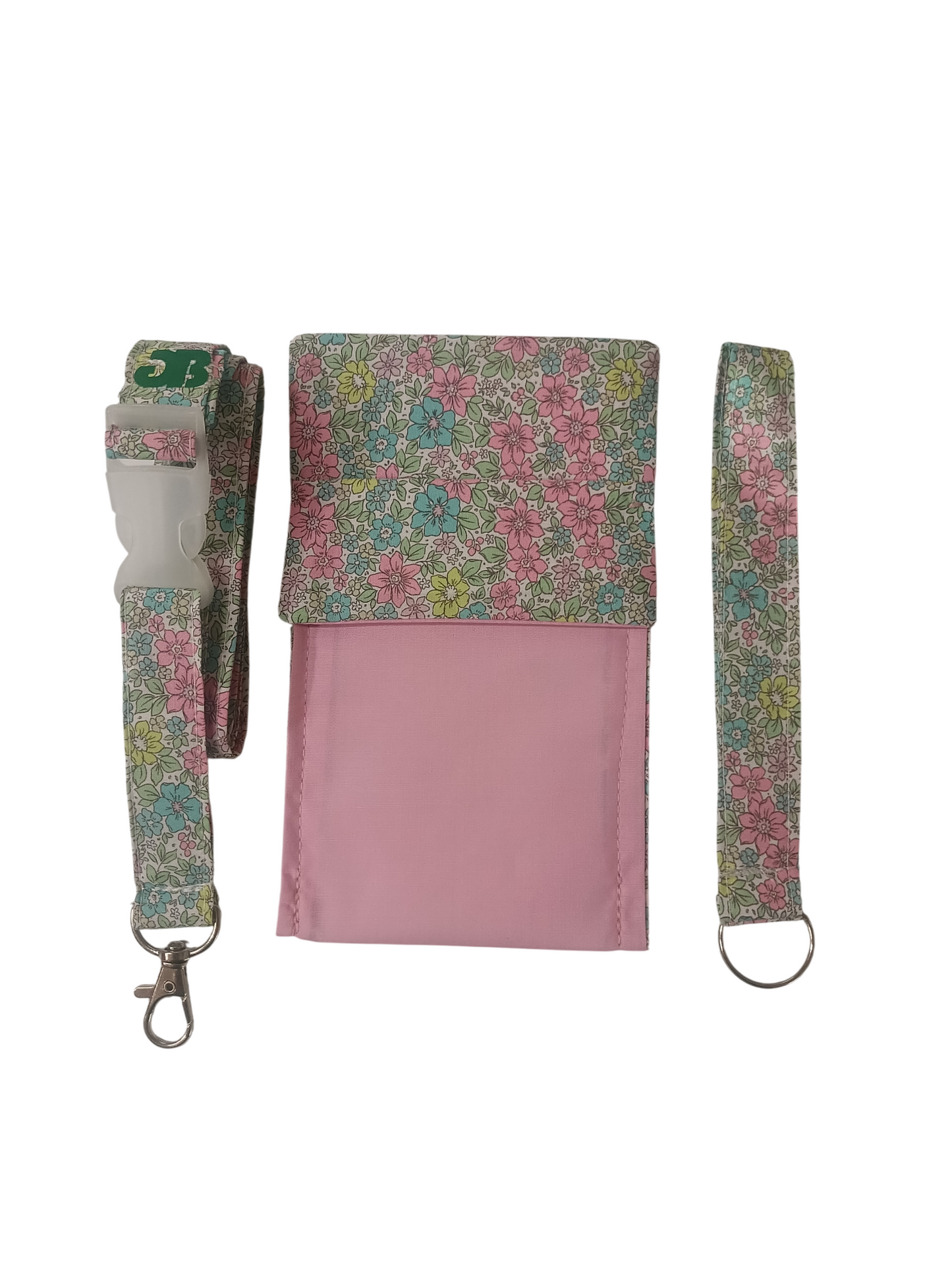 Pack Flores - Salvabolsillo, lanyard y llavero a juego