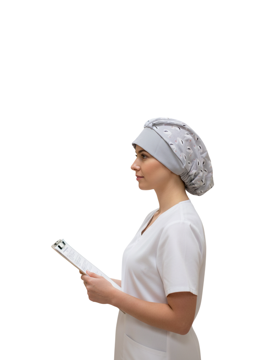 Gorro de Quirófano Pelo Largo con Goma - Cisne