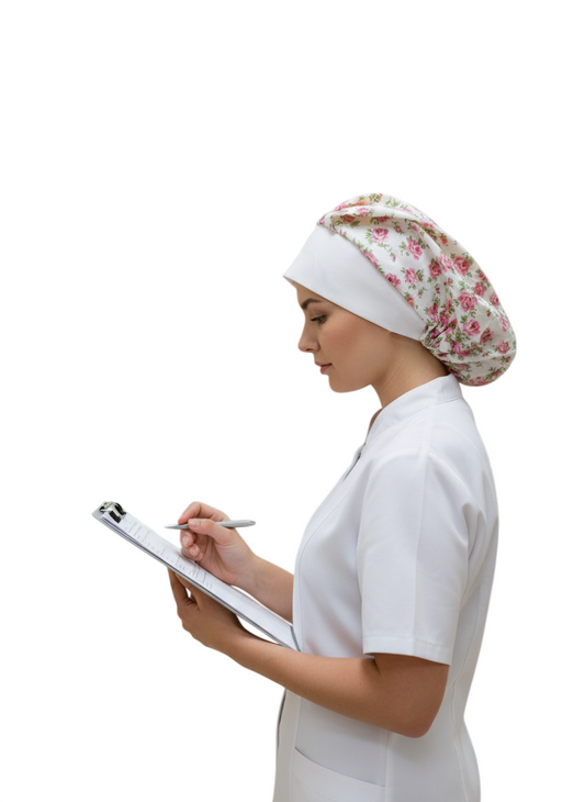 Gorro de Quirófano Pelo Largo con Goma - Flores6