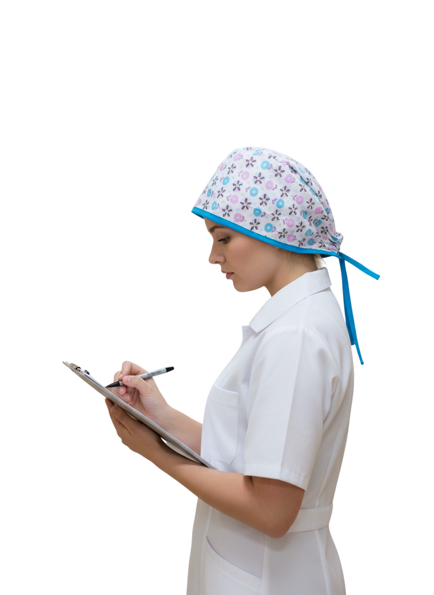 Gorro de Quirófano Pelo Corto - Flores2