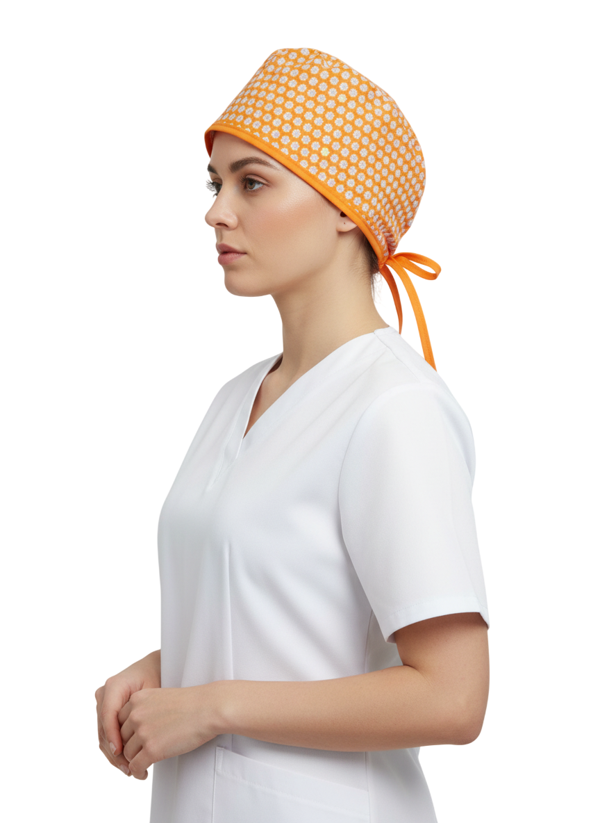 Gorro de Quirófano Pelo Corto - Flores3