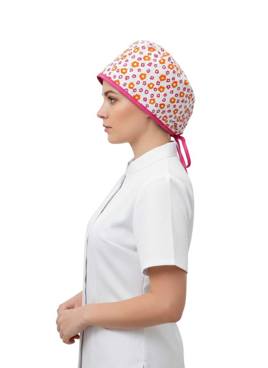 Gorro de Quirófano Pelo Corto - Flores4