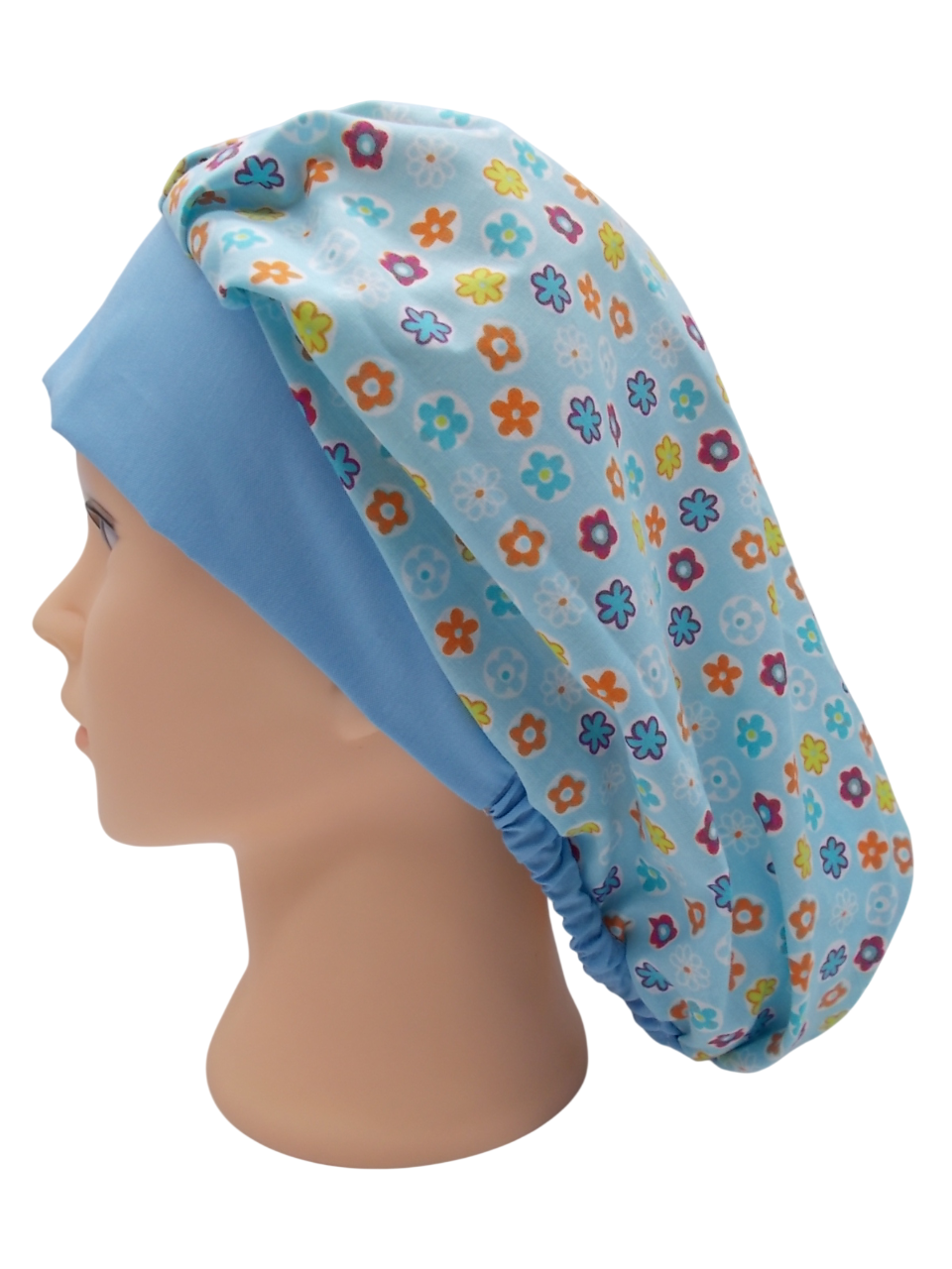 Gorro de Quirófano Pelo Largo con Goma - Flores2