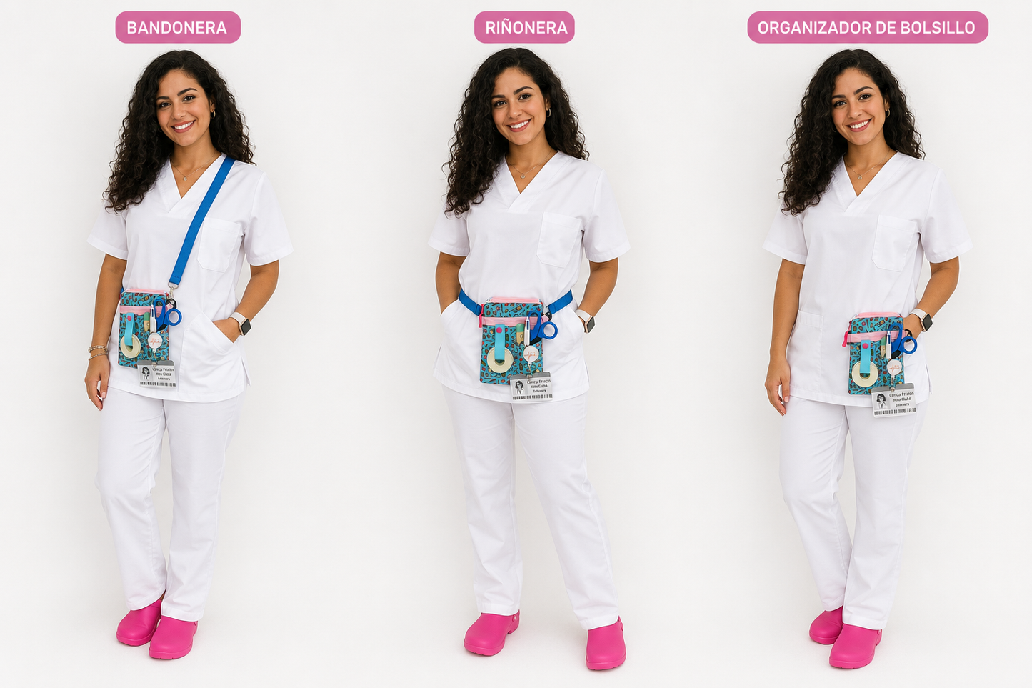 Bandonera Azul Útiles en sus tres modos: bandolera, riñonera y organizador de bolsillo