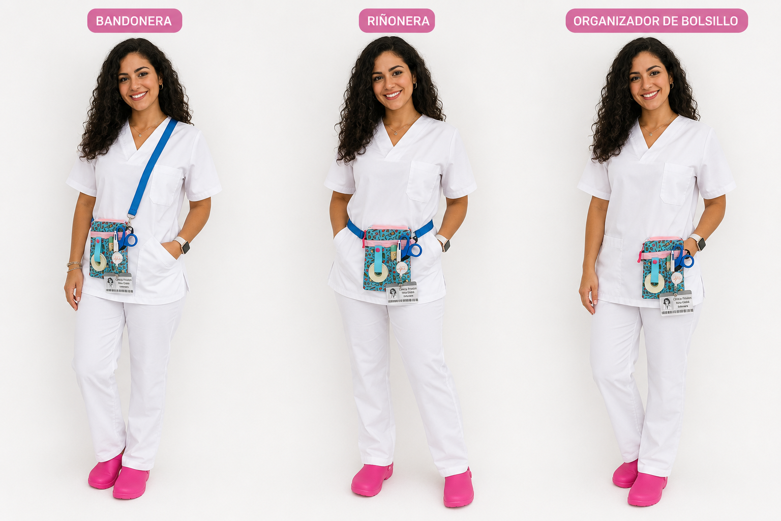 Bandonera Azul Útiles en sus tres modos: bandolera, riñonera y organizador de bolsillo