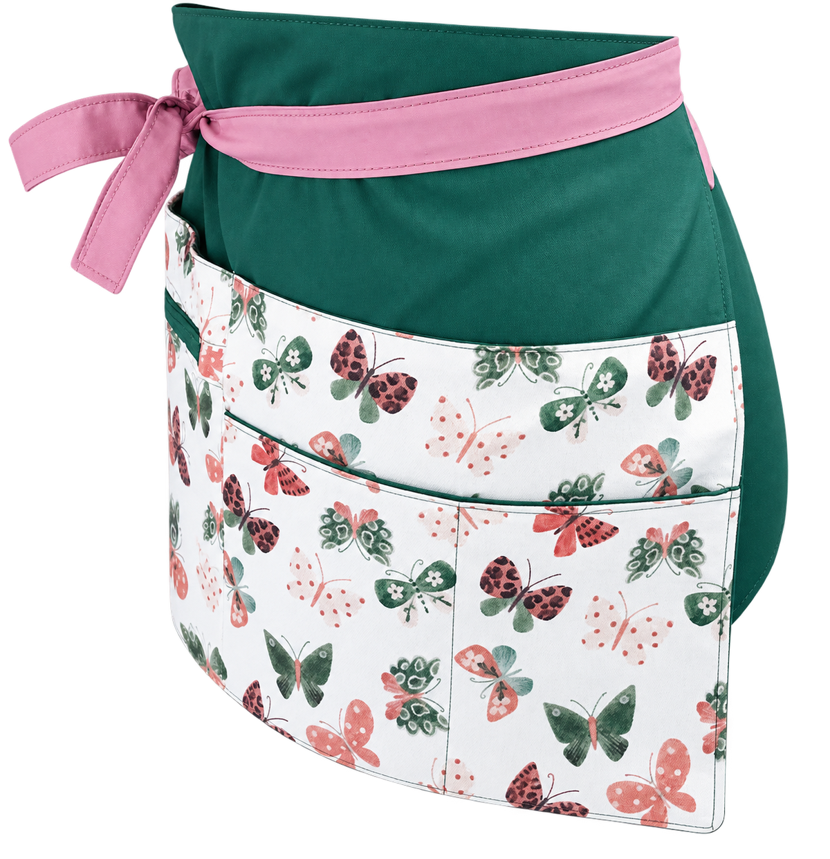 Delantal Corto Mariposas Verdes