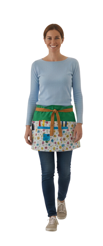 Delantal Corto Pollitos de Colores