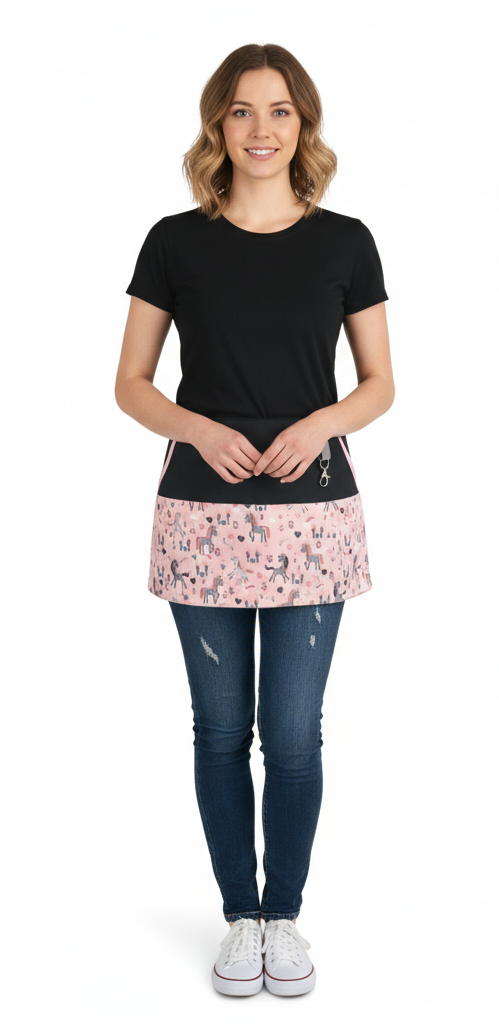 Delantal Corto Unicornios Grises